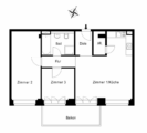 6% Grunderwerbssteuer geschenkt*: Stilvolle 3-Zimmerwohnung mit Balkon - Grundriss