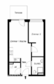 Provisionsfreie 2-Zimmer-Wohnung mit großer Terrasse - Grundriss