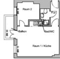 ruhige und kompakte 2-Zimmerwohnung mit Balkon im Reuterkiez - Grundriss