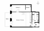 Modernes Wohnen: Große 2-Zimmerwohnung mit viel Licht - Grundriss