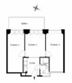 Pure living comfort: bright 3-room apartment with a large balcony - Grundriss